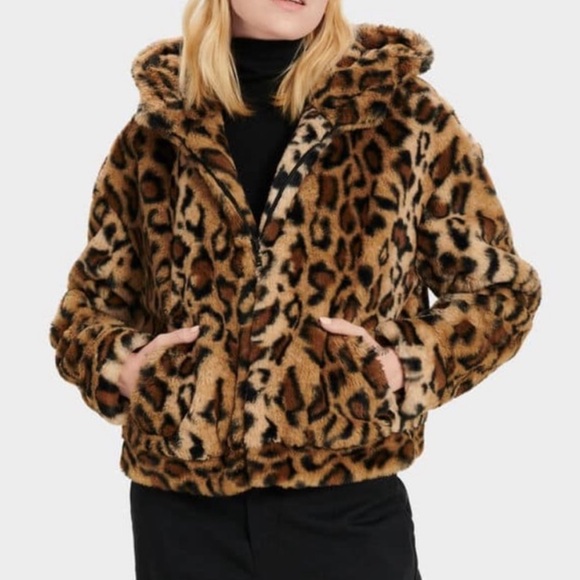 UGG Leopard Faux Fur Mandy Hoodie - Picture 8 of 16